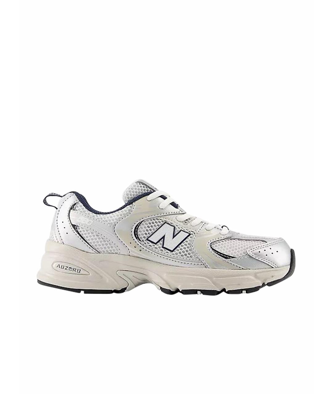 NEW BALANCE Серебряные текстильные кеды, фото 1