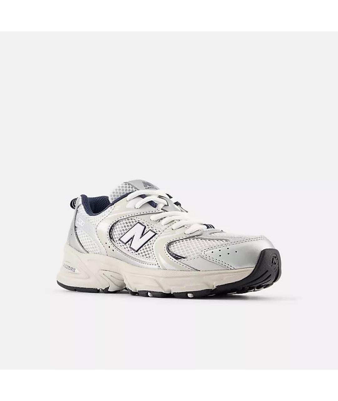 NEW BALANCE Серебряные текстильные кеды, фото 2