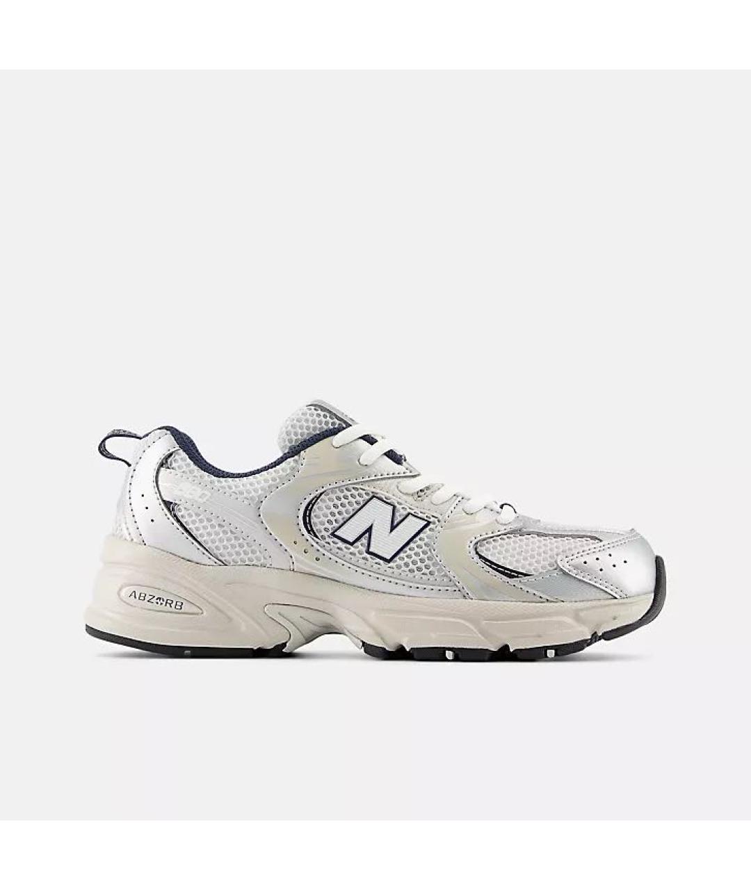 NEW BALANCE Серебряные текстильные кеды, фото 5