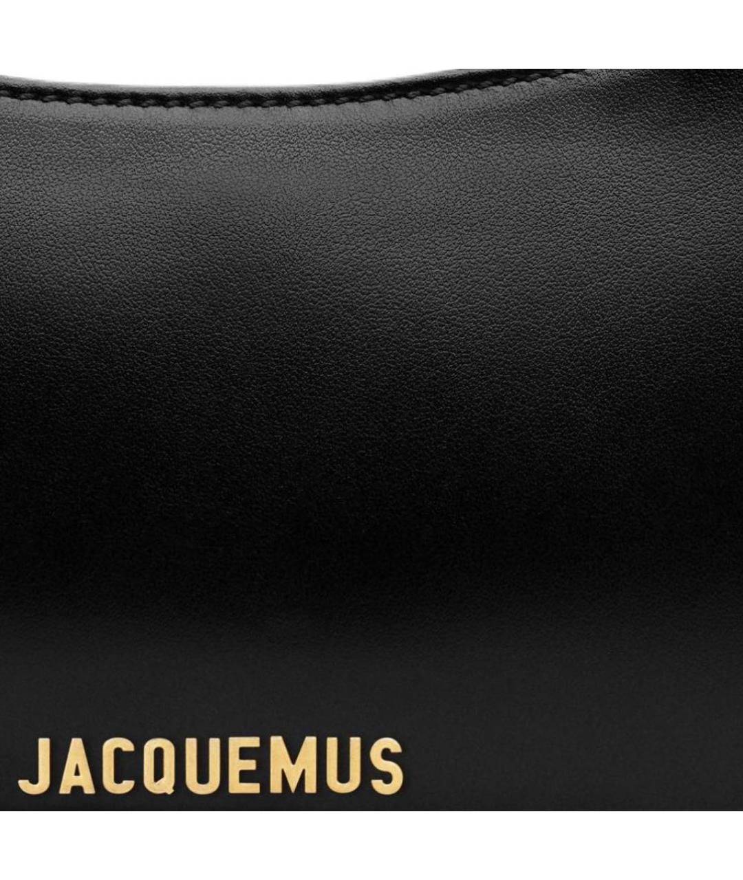 JACQUEMUS Черная кожаная сумка с короткими ручками, фото 5