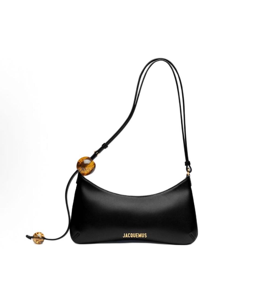 JACQUEMUS Черная кожаная сумка с короткими ручками, фото 6
