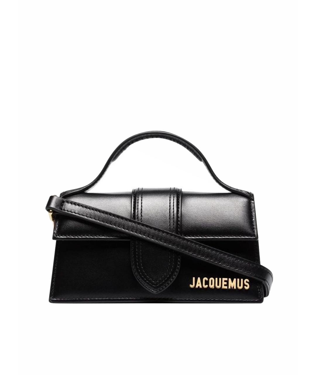 JACQUEMUS Черная кожаная сумка с короткими ручками, фото 6