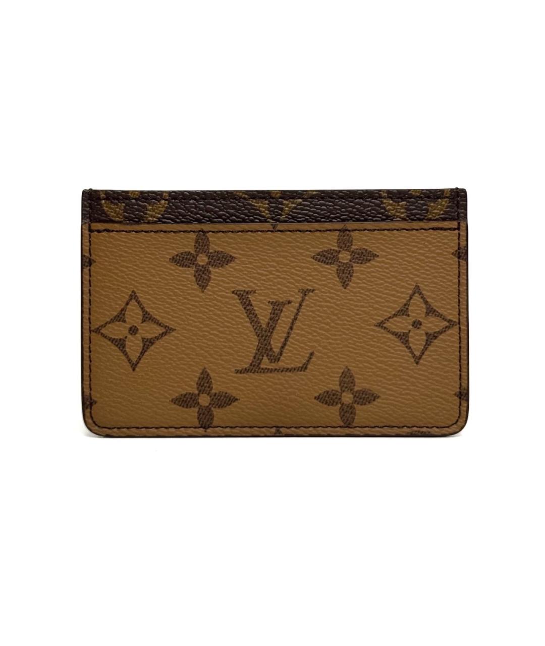 LOUIS VUITTON Коричневый кожаный кардхолдер, фото 4
