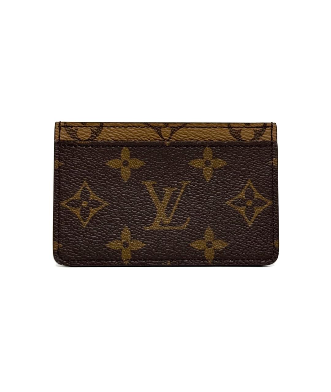 LOUIS VUITTON Коричневый кожаный кардхолдер, фото 3