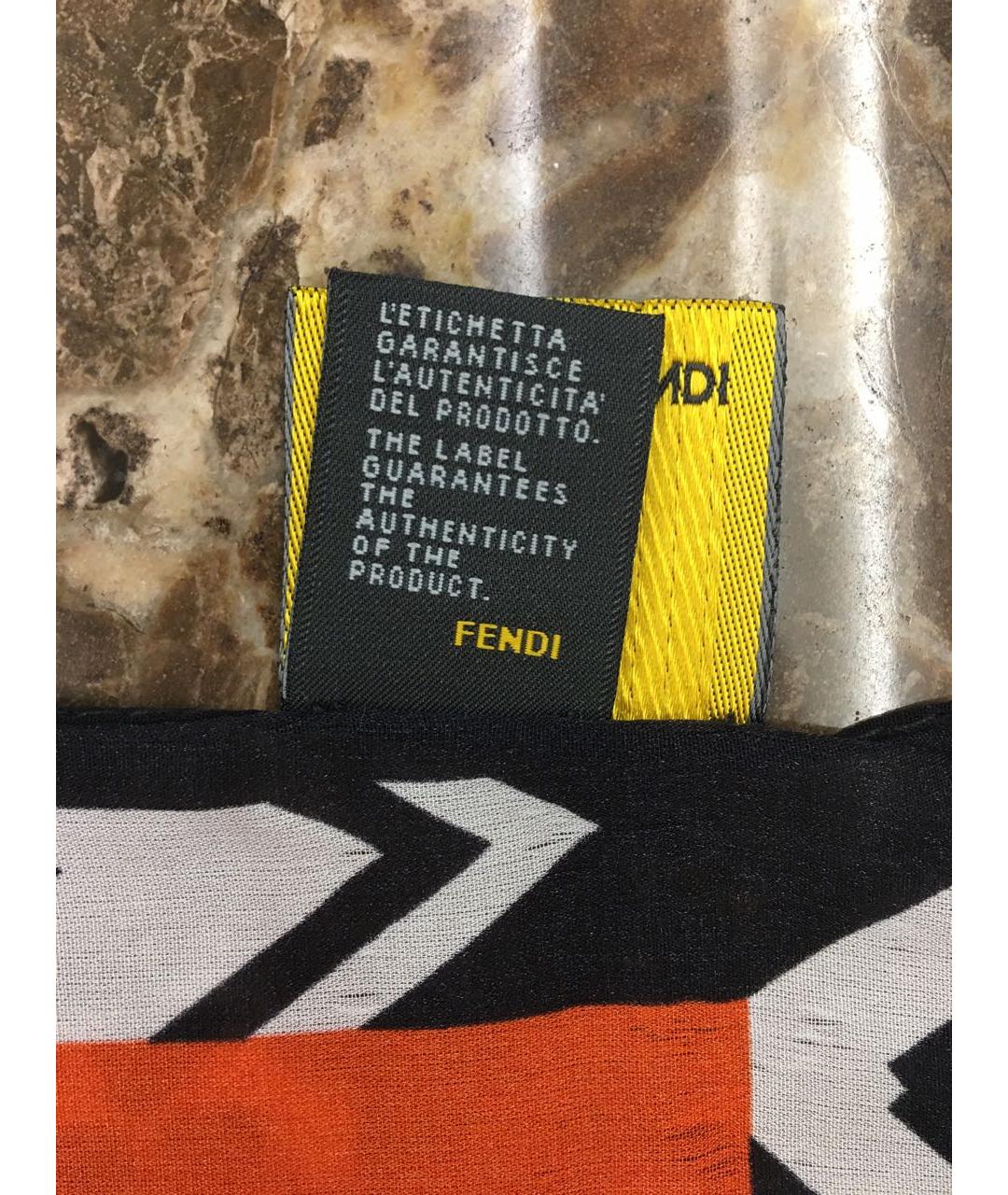 FENDI Мульти шелковый шарф, фото 4