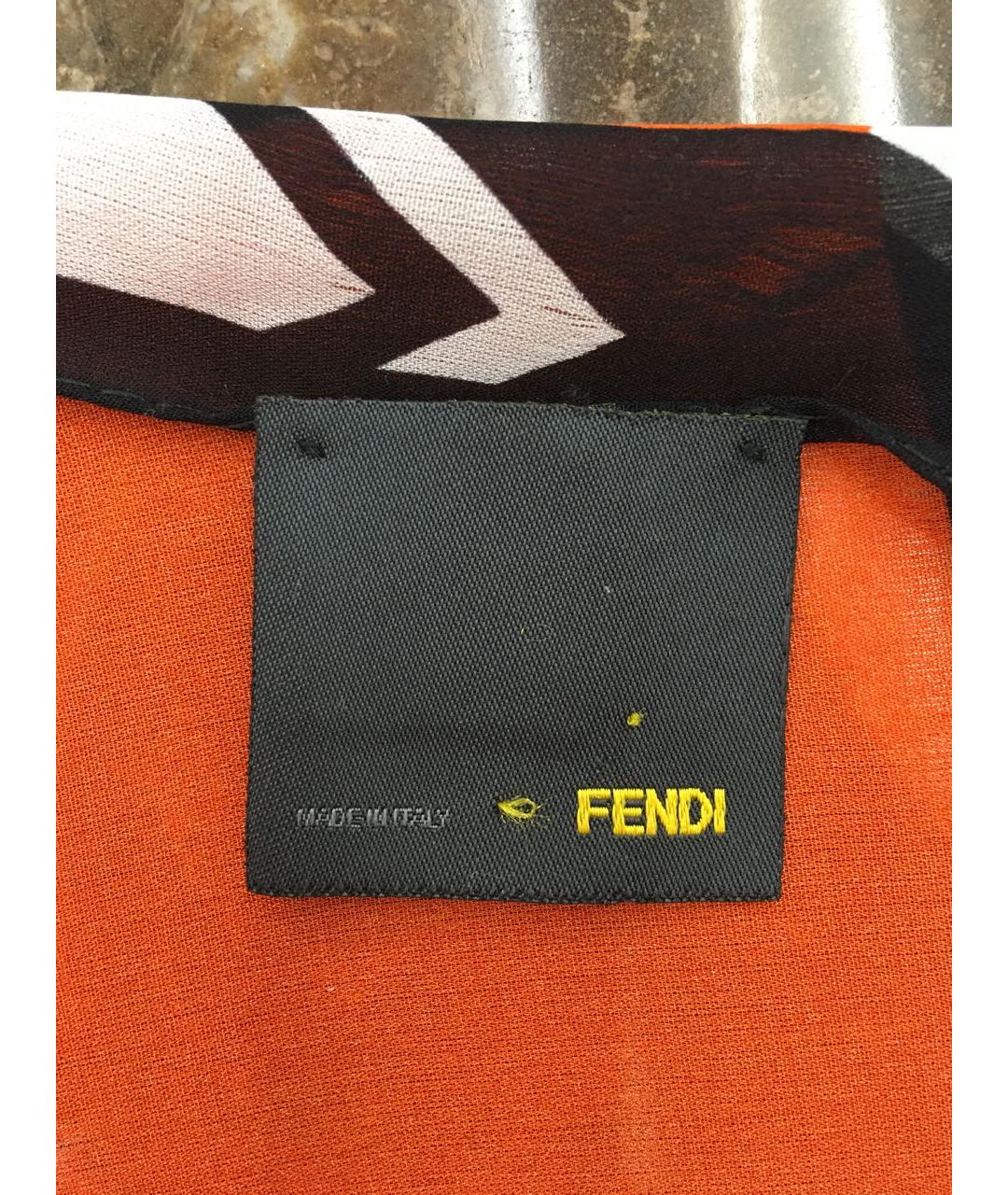 FENDI Мульти шелковый шарф, фото 3