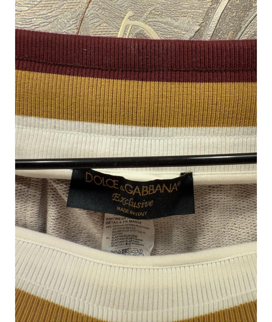 DOLCE&GABBANA Мульти хлопковые повседневные брюки, фото 5