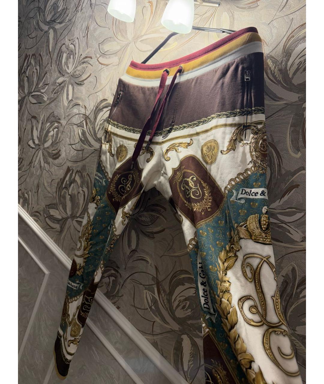 DOLCE&GABBANA Мульти хлопковые повседневные брюки, фото 2