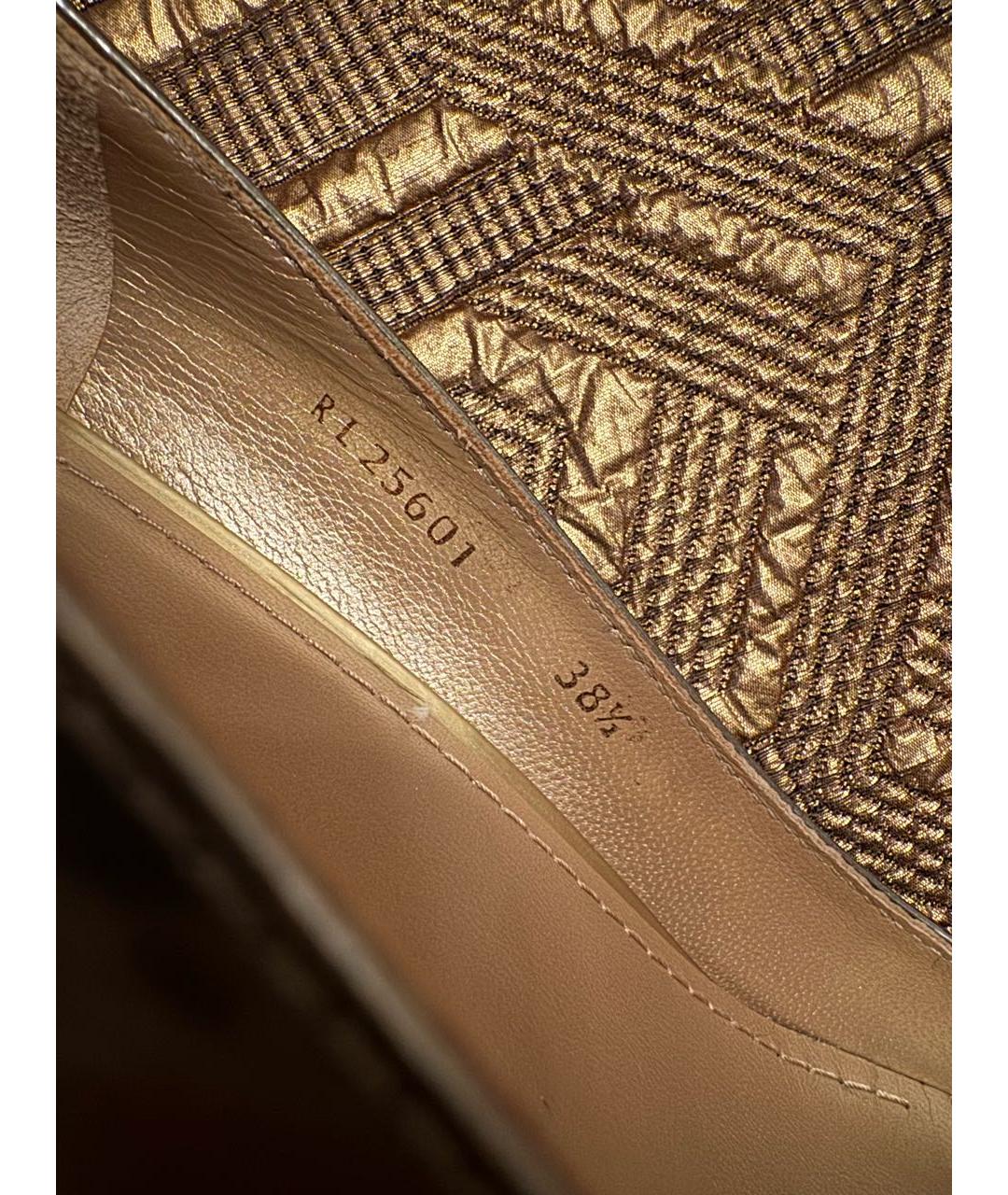 STUART WEITZMAN Золотые кожаные туфли, фото 7