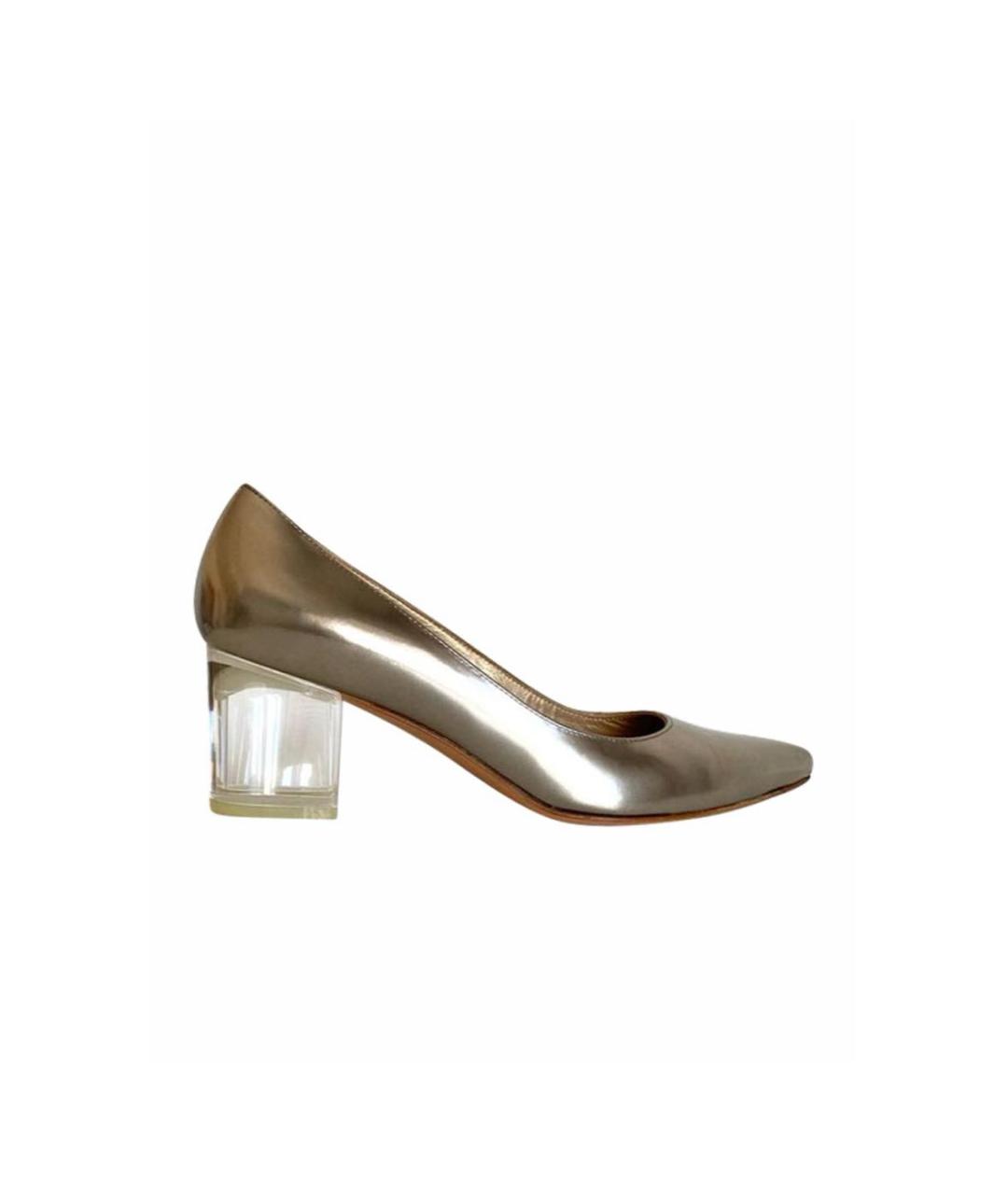 STUART WEITZMAN Золотые кожаные туфли, фото 8