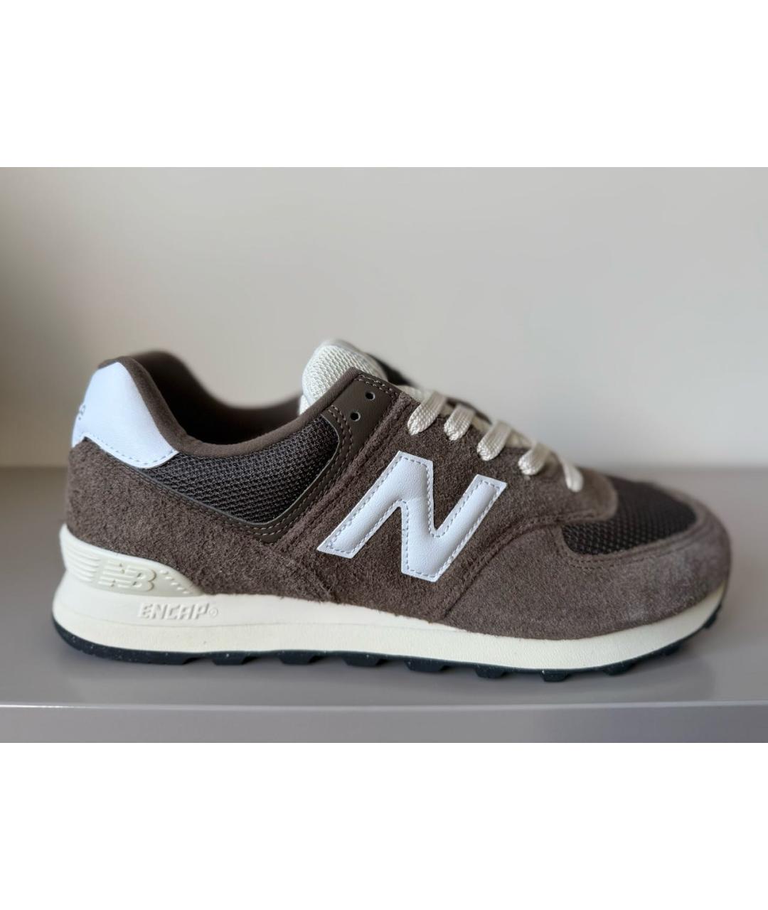 NEW BALANCE Коричневые замшевые низкие кроссовки / кеды, фото 5