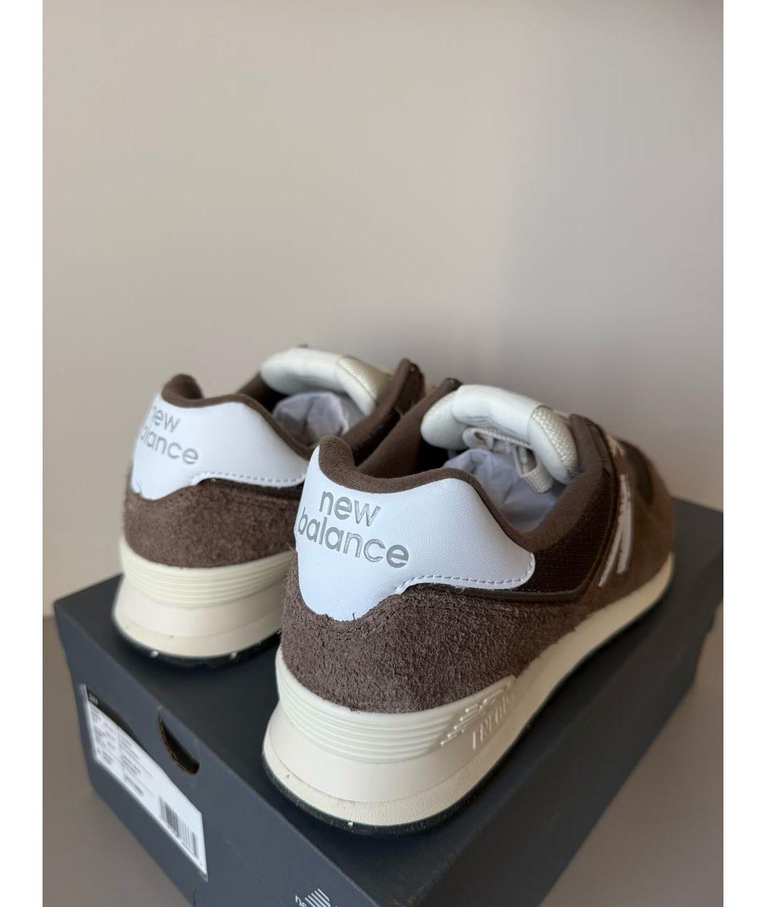 NEW BALANCE Коричневые замшевые низкие кроссовки / кеды, фото 4
