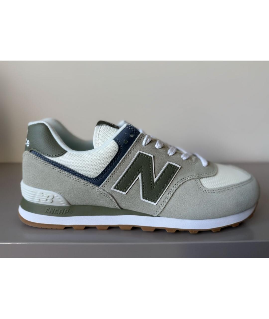 NEW BALANCE Зеленые замшевые низкие кроссовки / кеды, фото 5