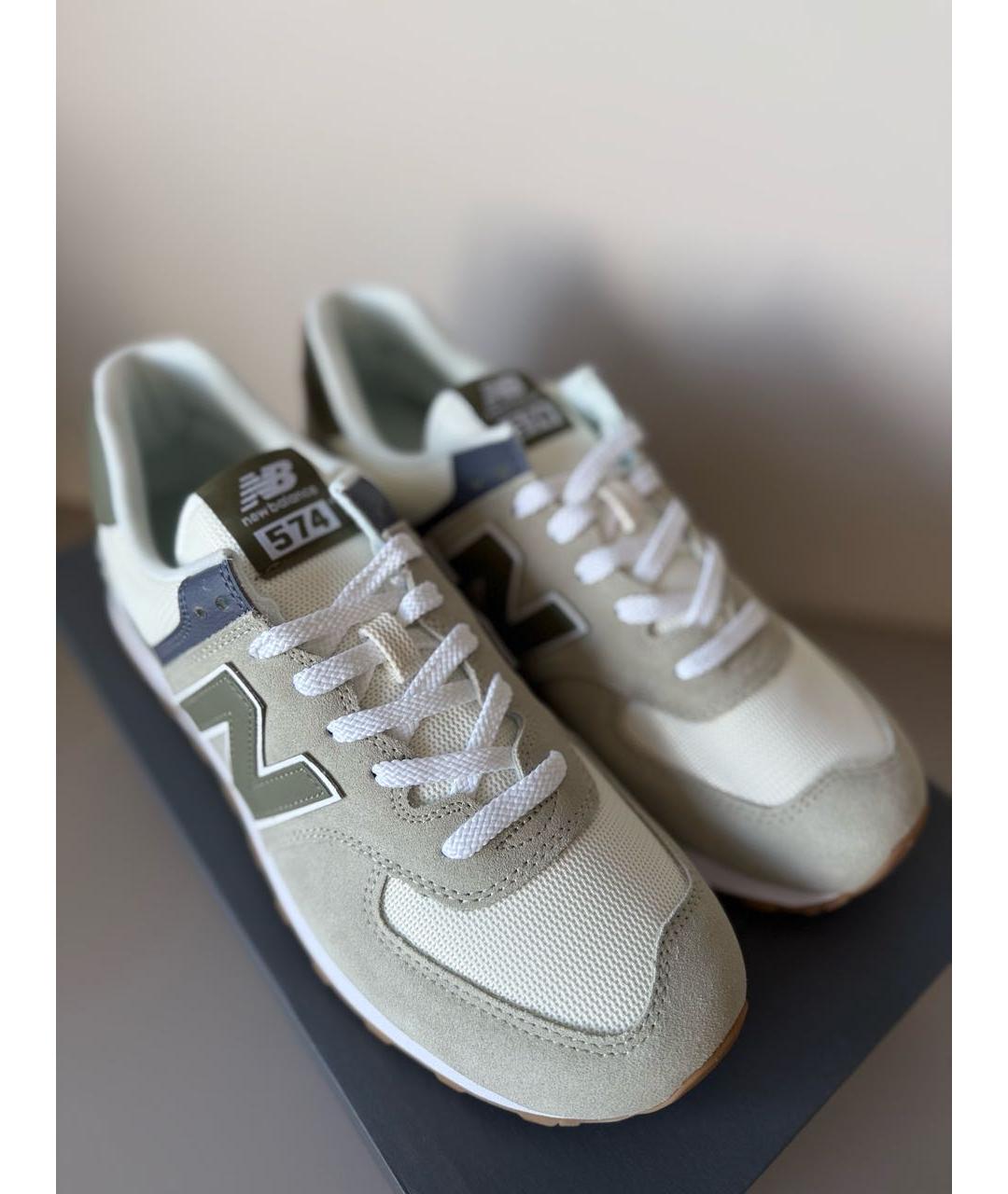 NEW BALANCE Зеленые замшевые низкие кроссовки / кеды, фото 3