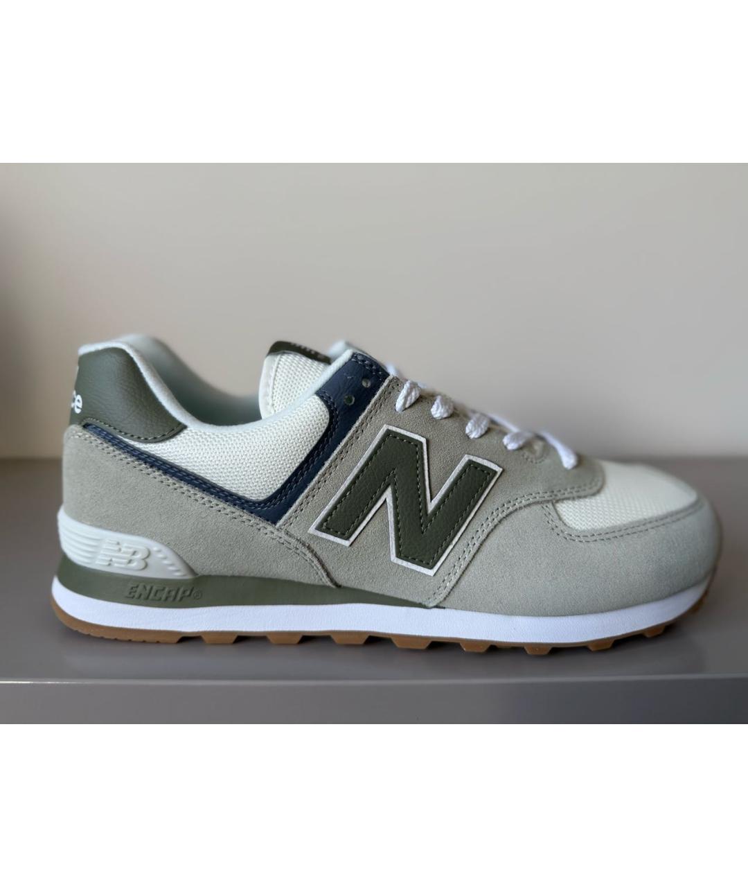NEW BALANCE Зеленые замшевые низкие кроссовки / кеды, фото 5