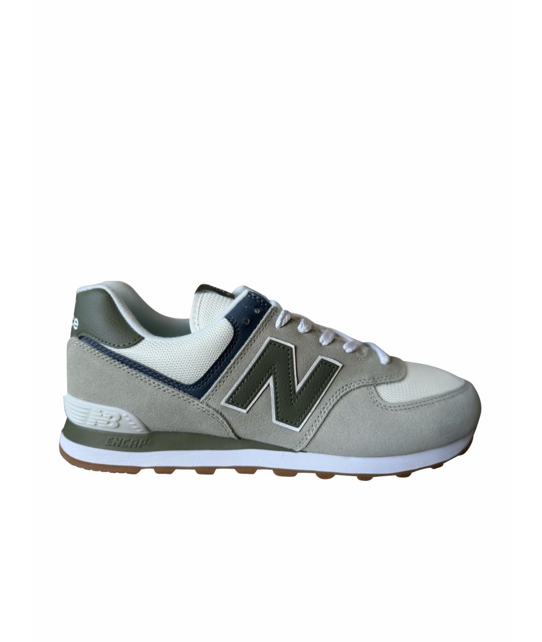 NEW BALANCE Зеленые замшевые низкие кроссовки / кеды, фото 1