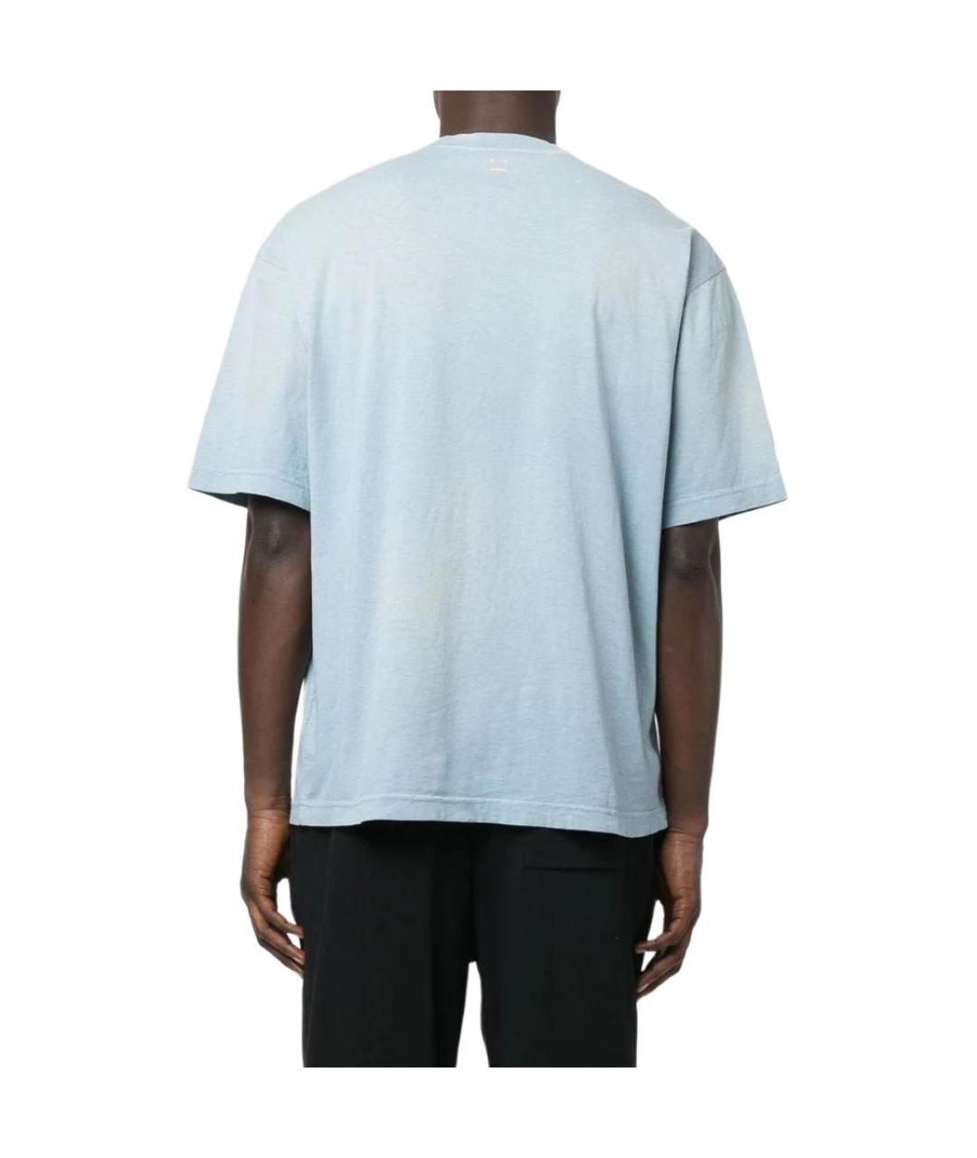 ACNE STUDIOS Голубая хлопковая футболка, фото 5