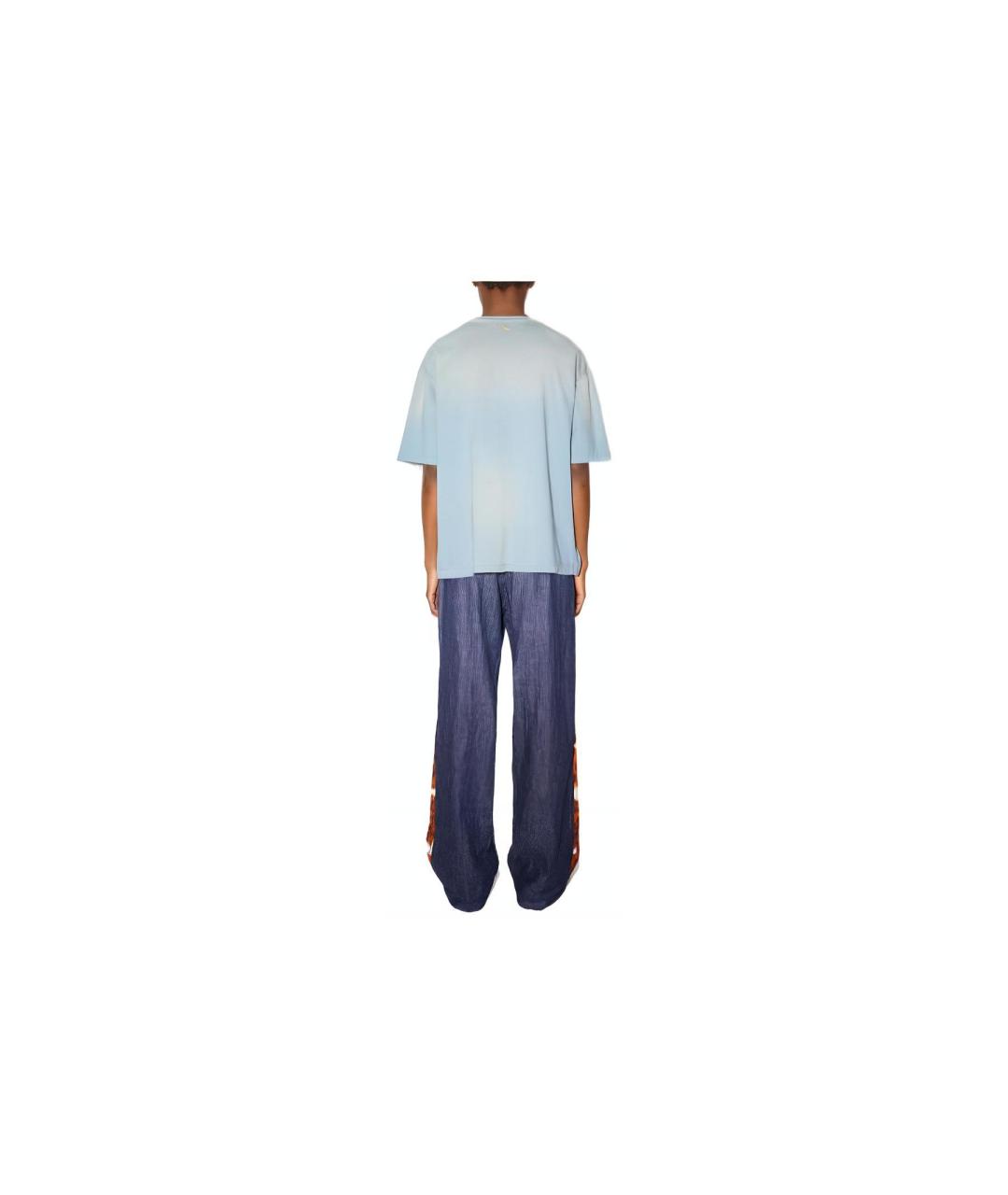 ACNE STUDIOS Голубая хлопковая футболка, фото 3