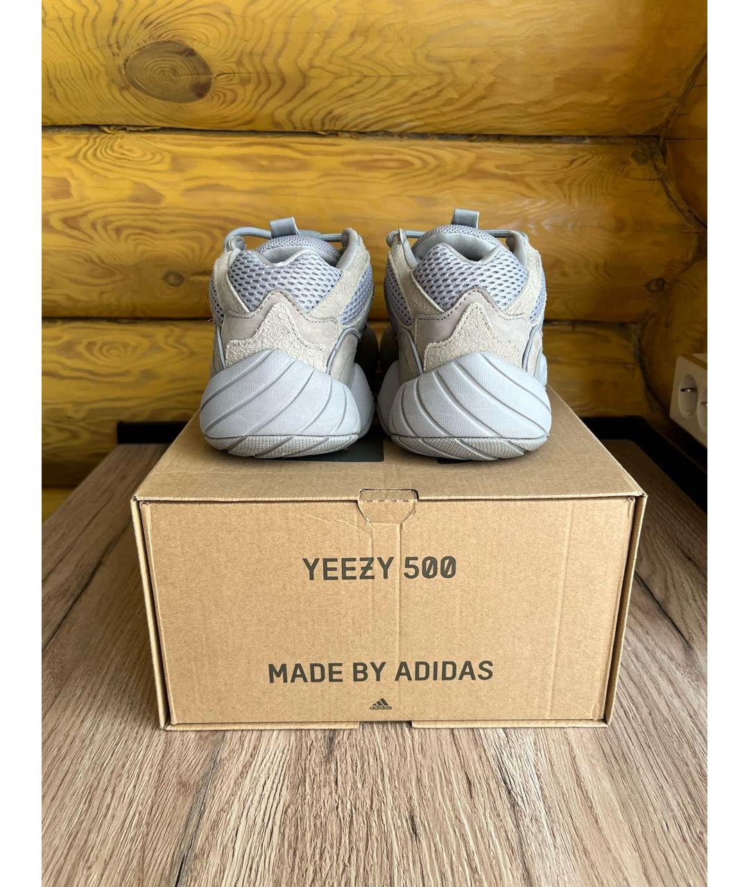 ADIDAS YEEZY Серые нубуковые низкие кроссовки / кеды, фото 4