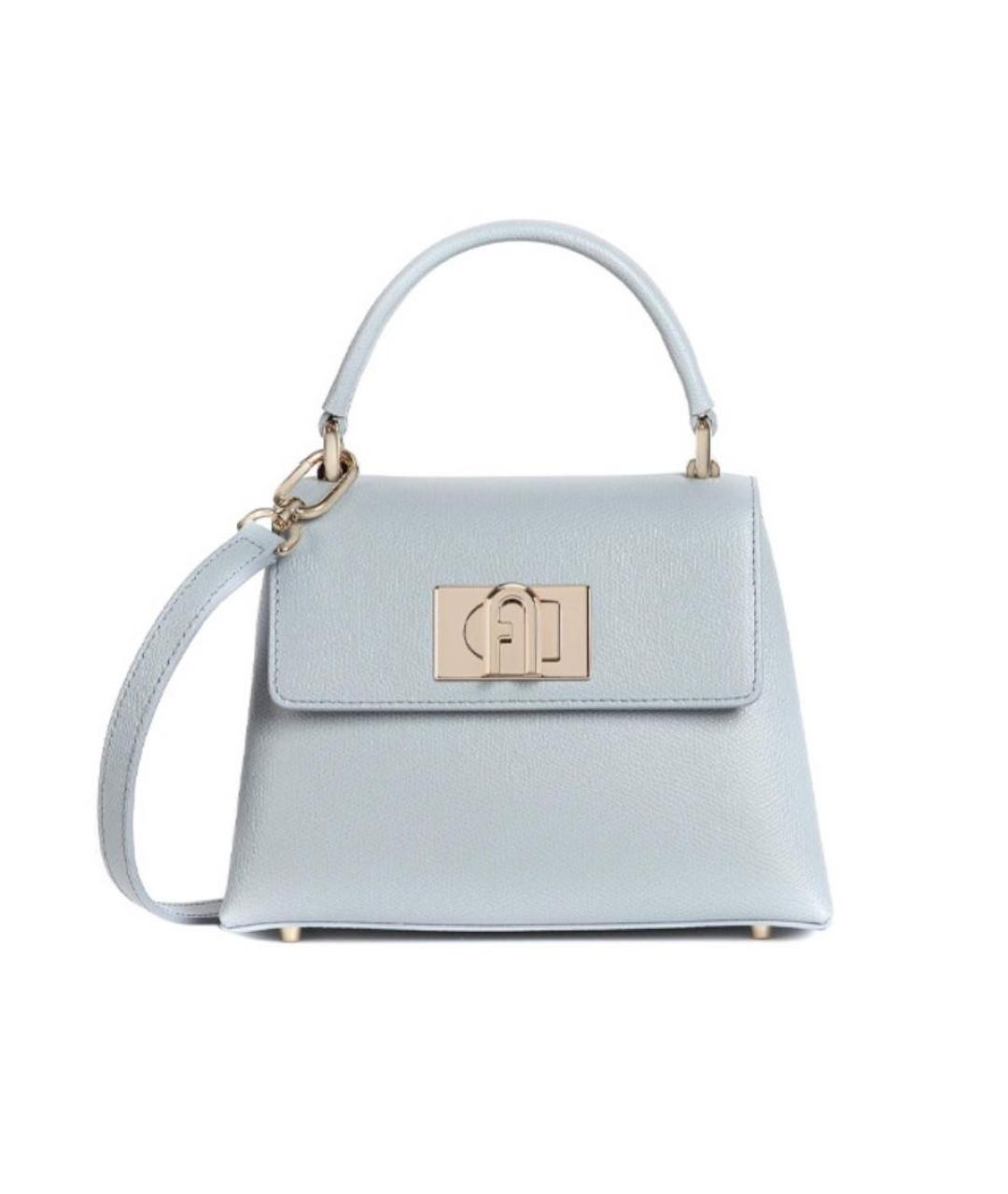 FURLA Голубая кожаная сумка через плечо, фото 1
