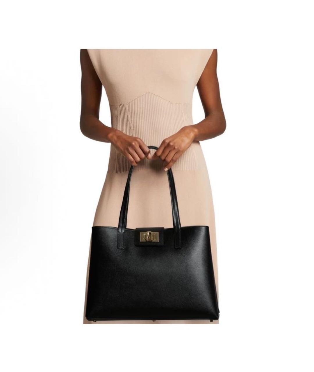 FURLA Черная кожаная сумка через плечо, фото 4