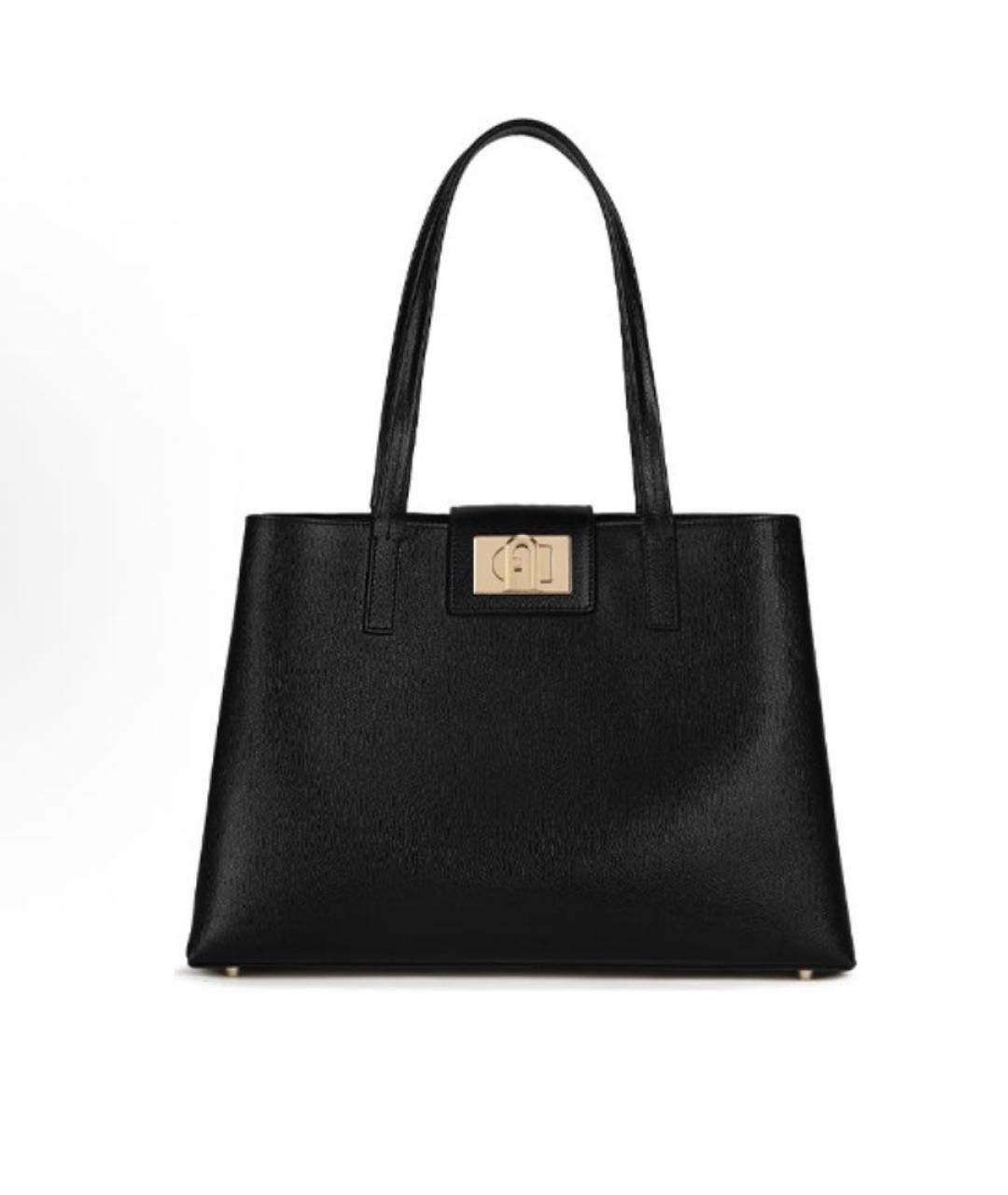 FURLA Черная кожаная сумка через плечо, фото 6