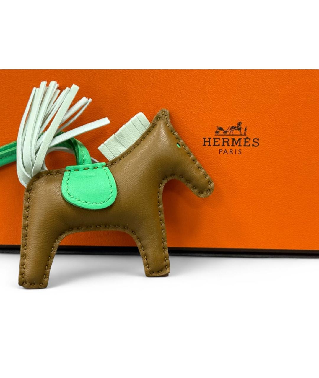 HERMES Коричневый брелок, фото 3