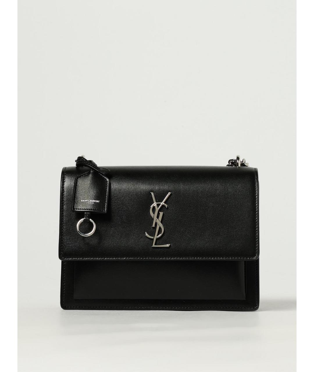 SAINT LAURENT Черная кожаная сумка через плечо, фото 6