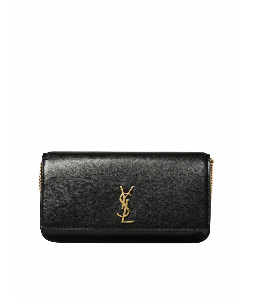 SAINT LAURENT Черная кожаная сумка через плечо, фото 1