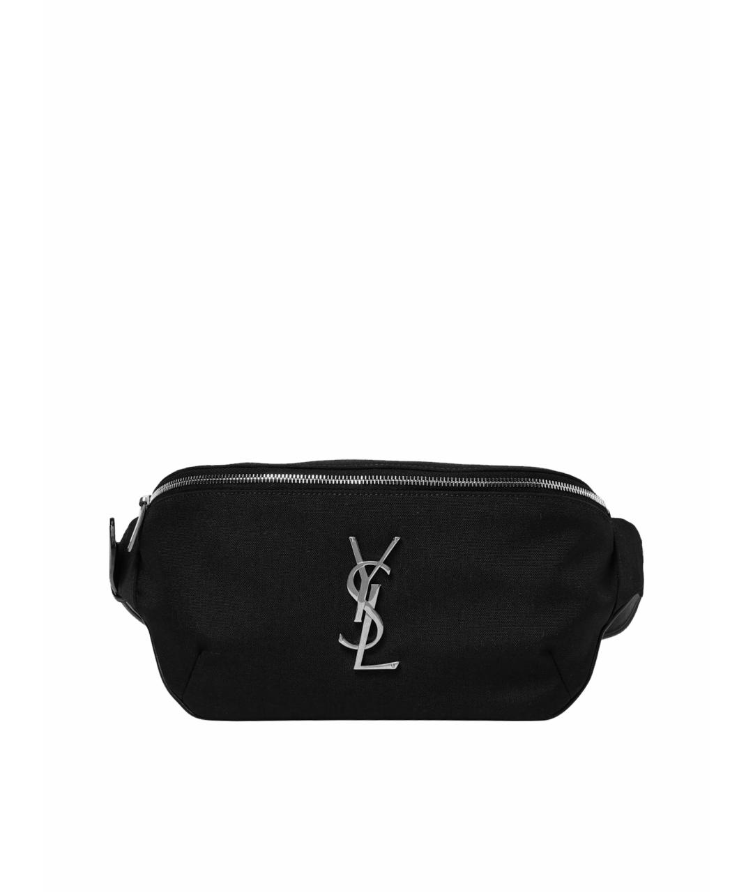 SAINT LAURENT Черная тканевая поясная сумка, фото 1