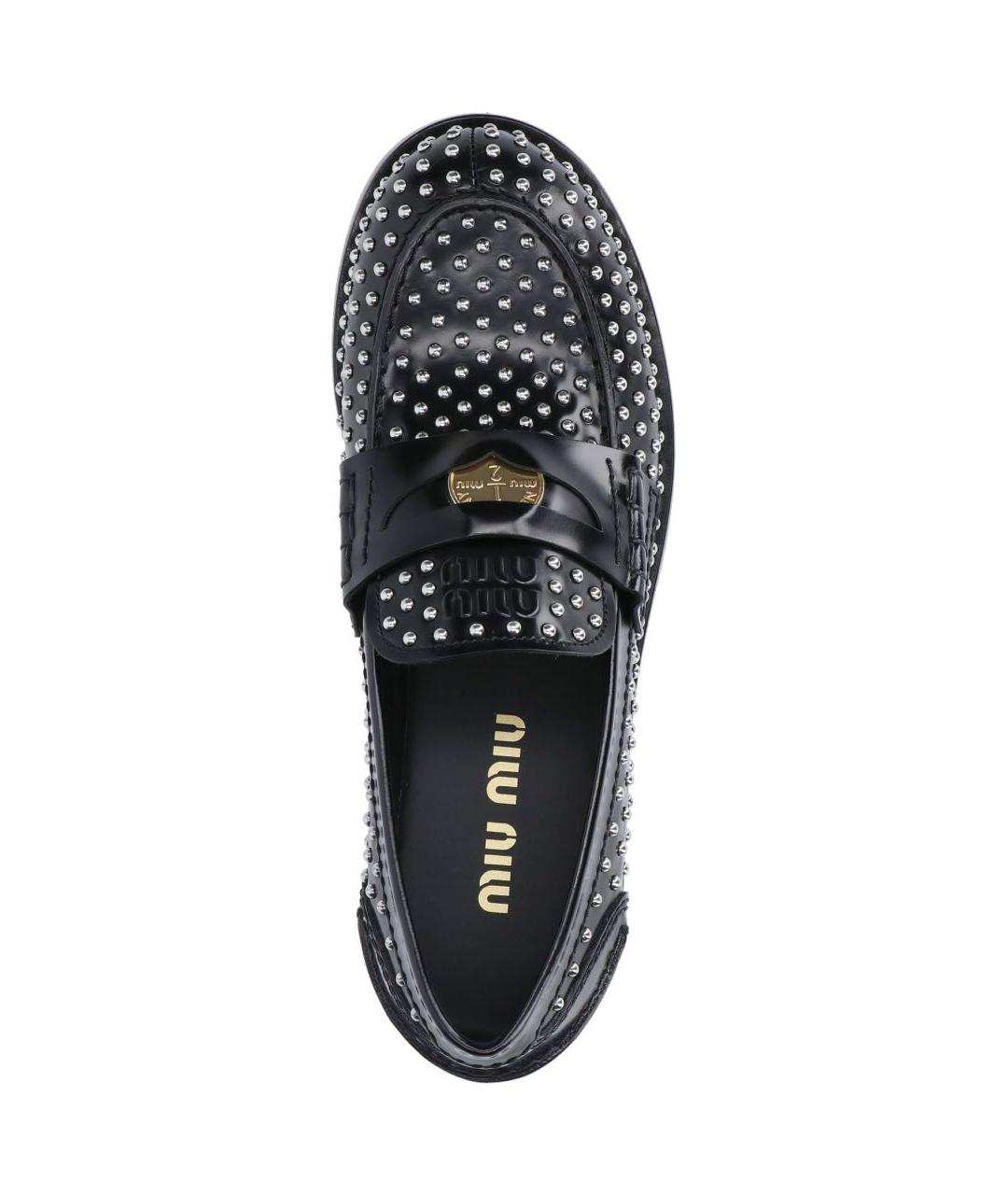 MIU MIU Черные кожаные лоферы, фото 2