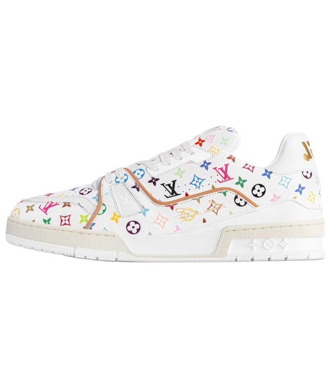 LOUIS VUITTON Белые кожаные низкие кроссовки / кеды, фото 2