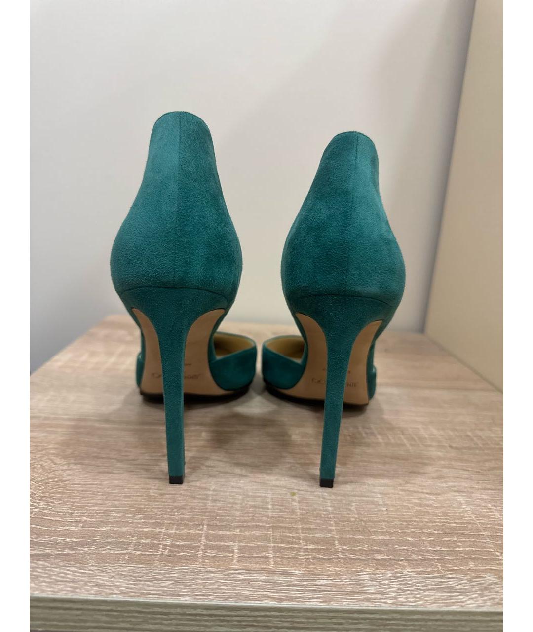 JIMMY CHOO Бирюзовые замшевые туфли, фото 4
