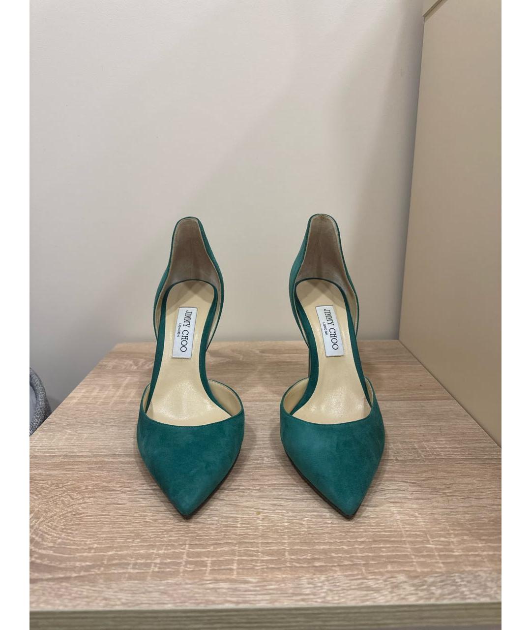 JIMMY CHOO Бирюзовые замшевые туфли, фото 2