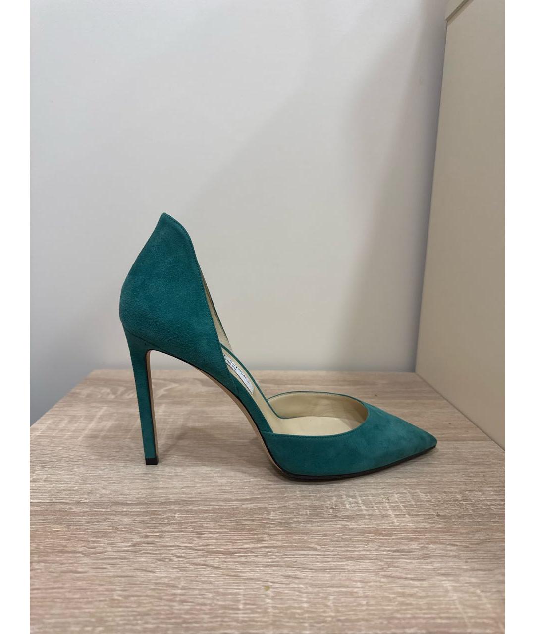 JIMMY CHOO Бирюзовые замшевые туфли, фото 7