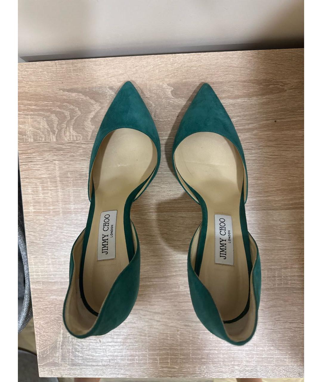 JIMMY CHOO Бирюзовые замшевые туфли, фото 3