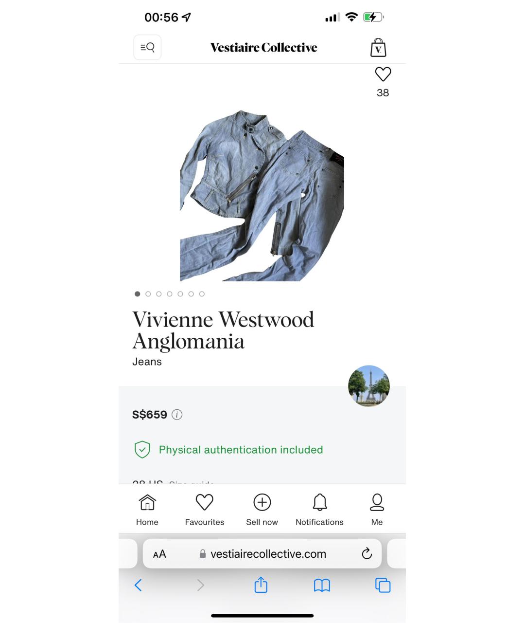 VIVIENNE WESTWOOD Голубые хлопко-леновые прямые джинсы, фото 8