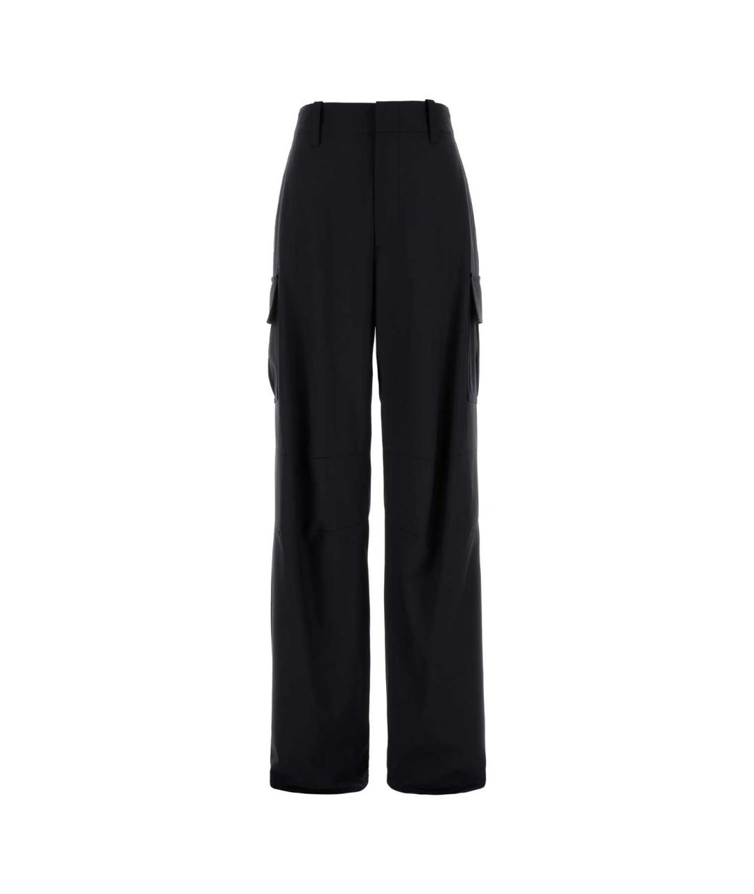 BOTTEGA VENETA Темно-синие шерстяные прямые брюки, фото 1