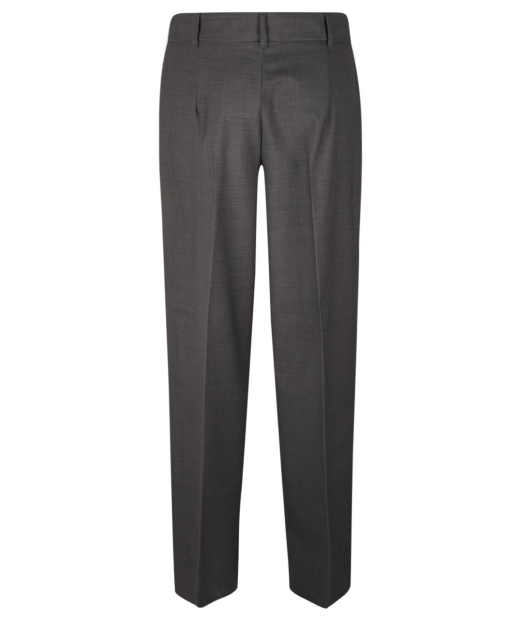 MAX MARA STUDIO Антрацитовые шерстяные прямые брюки, фото 2