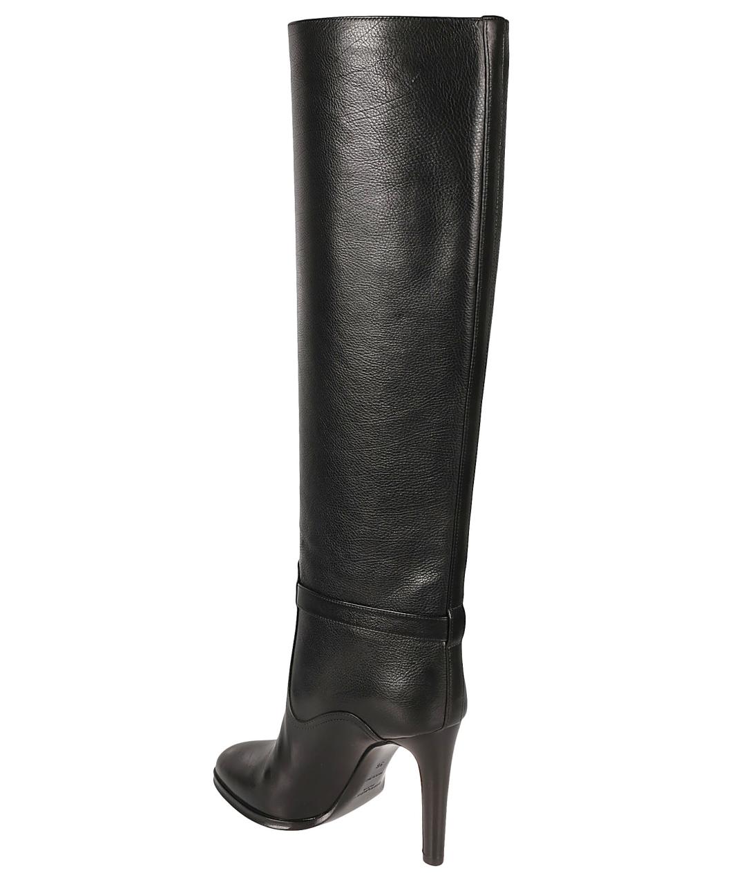 SAINT LAURENT Черные кожаные сапоги, фото 3