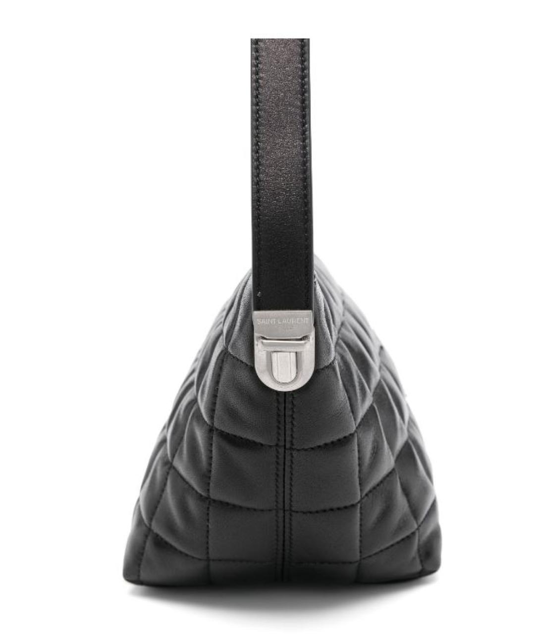 SAINT LAURENT Черная кожаная сумка на плечо, фото 2