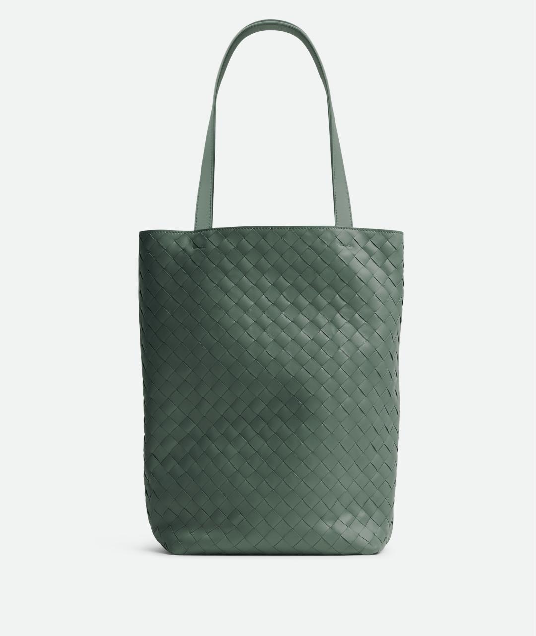 BOTTEGA VENETA Зеленая кожаная сумка тоут, фото 4