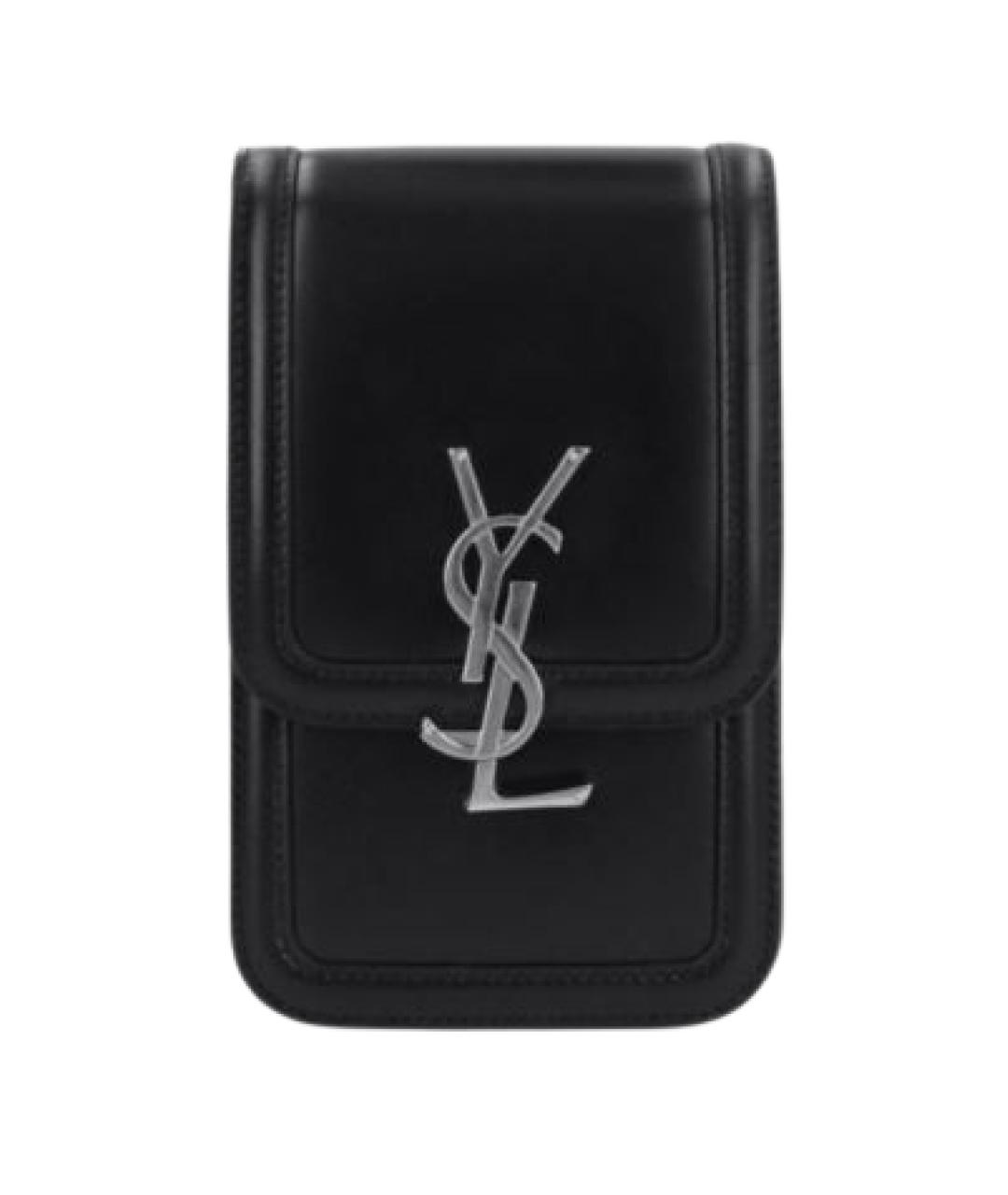 SAINT LAURENT Черная кожаная сумка на плечо, фото 1