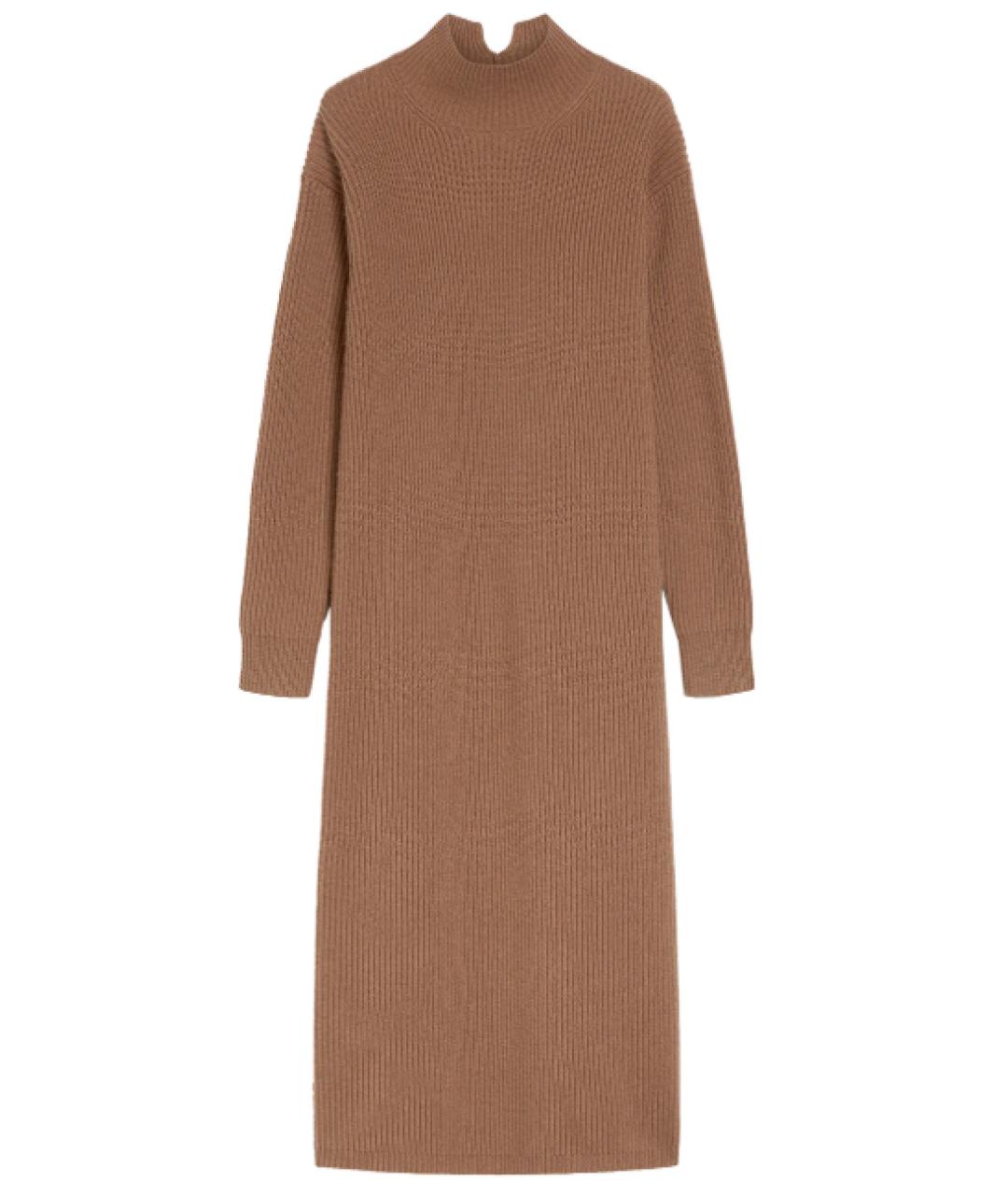 'S MAX MARA Коричневое шерстяное повседневное платье, фото 1