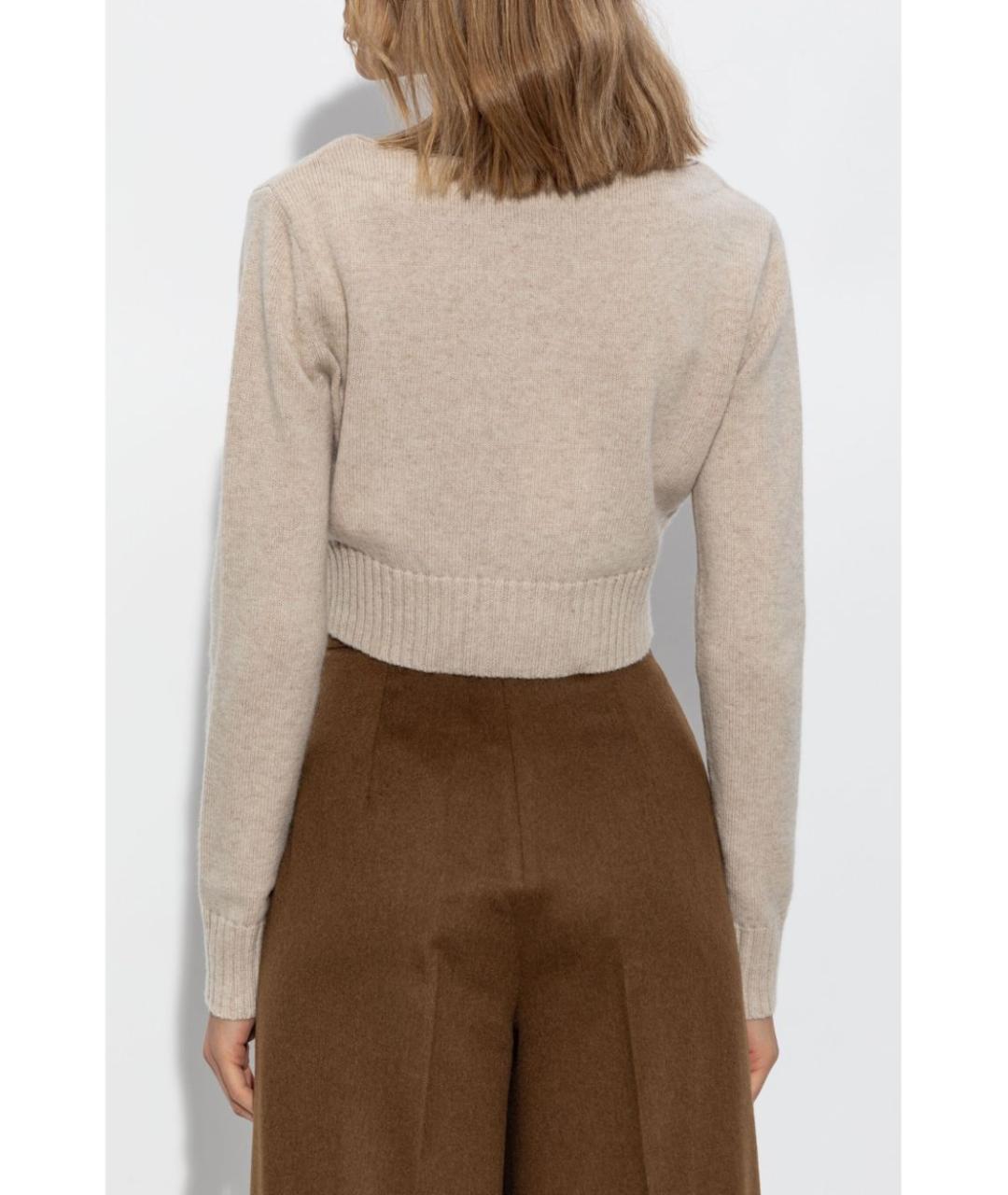 MAX MARA Бежевый шерстяной джемпер / свитер, фото 3