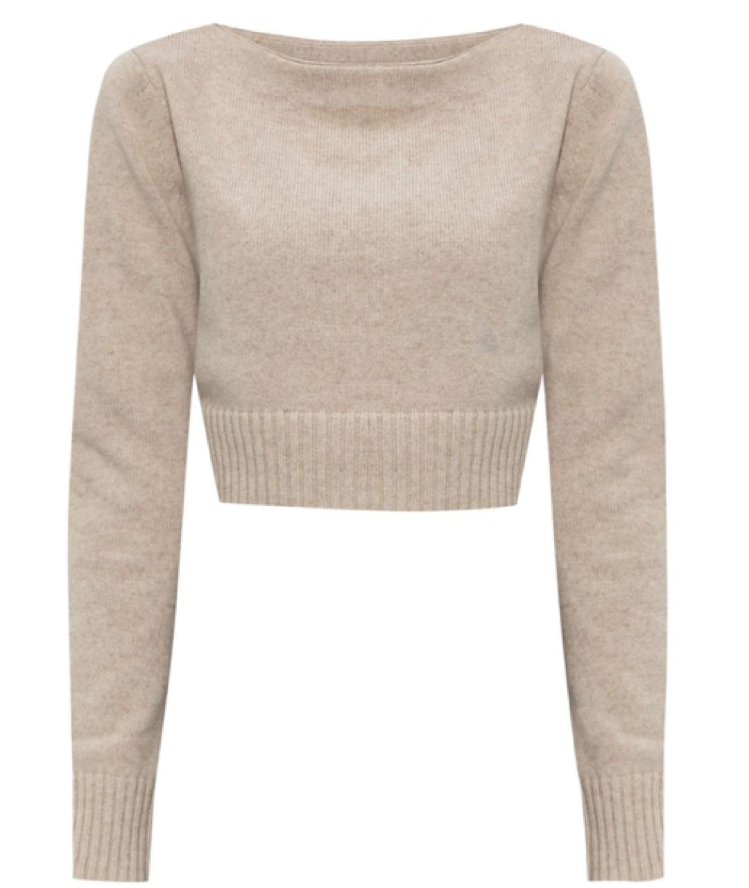 MAX MARA Бежевый шерстяной джемпер / свитер, фото 2
