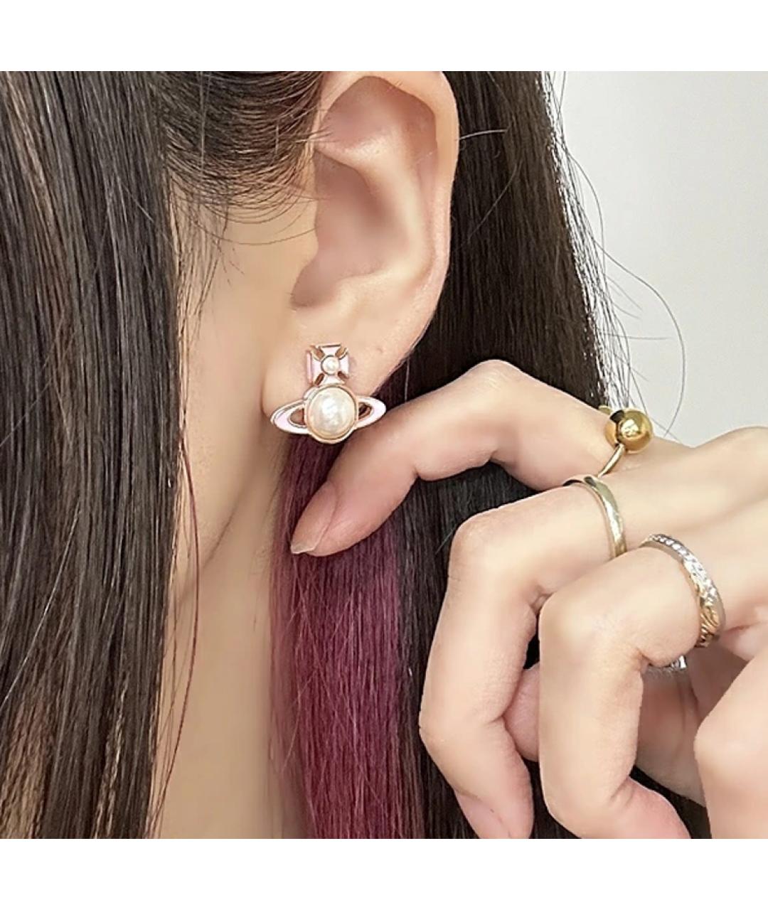 VIVIENNE WESTWOOD Розовые металлические серьги, фото 4