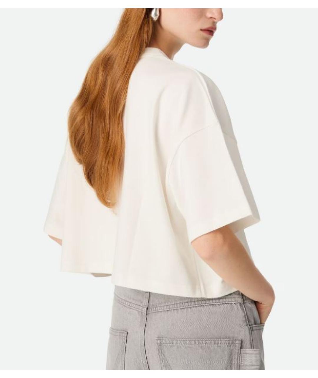 BOTTEGA VENETA Белая хлопковая футболка, фото 2