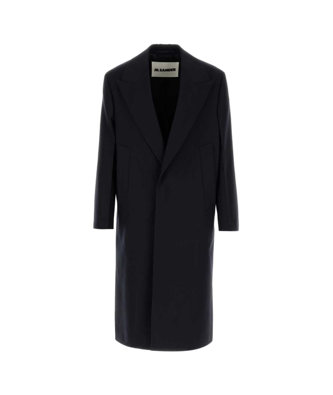 JIL SANDER Синее шерстяное пальто, фото 1