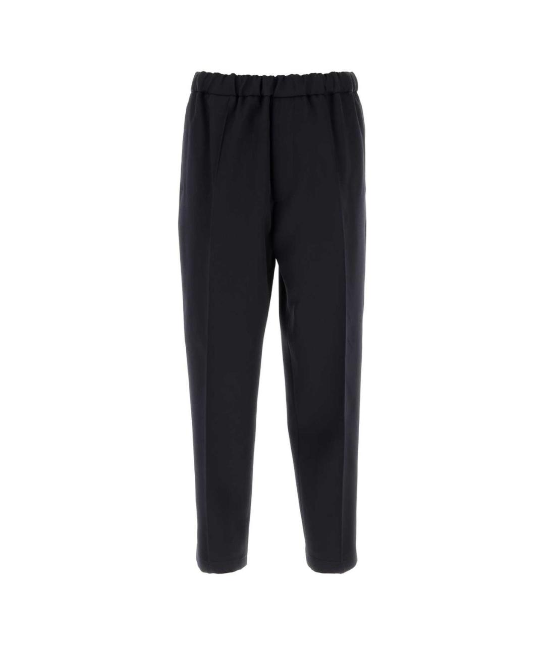 JIL SANDER Синие шерстяные повседневные брюки, фото 1